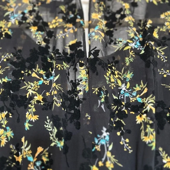 Rachel Roy Tiered Ruffled Boho Maxi Dress in Black Floral (Plus Size 18W) - Picture 7 of 8